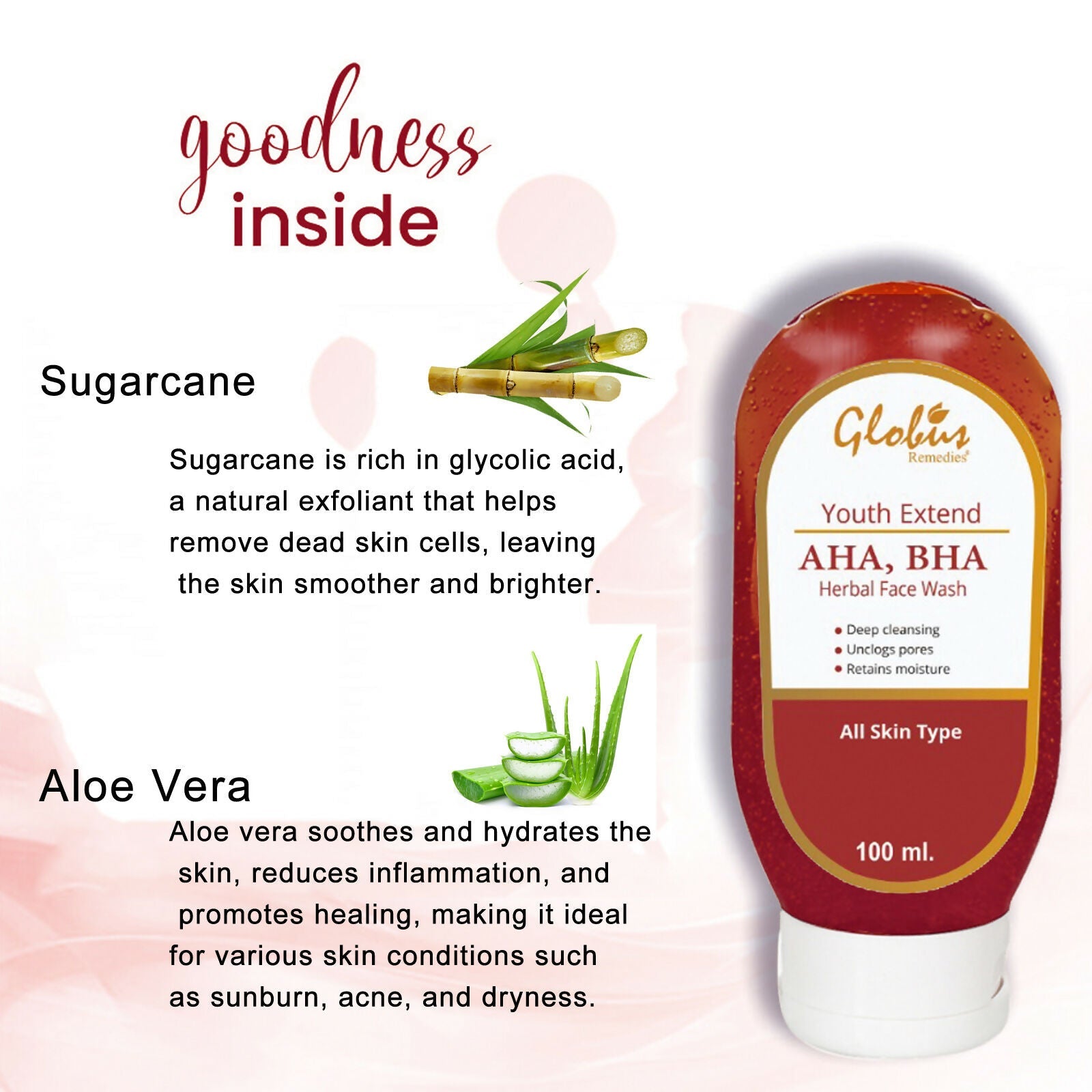 Globus Remedies AHA BHA & Kojic Acid Face Wash, For Skin Brightening