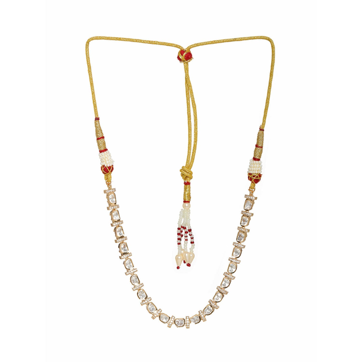 Kundan and American Diamond Neckpiece (Gold) - Ruby Raang