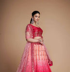 Jyoti Fashion Women's Coral Heavy Chinon Sequins Embroidered Designer Lehenga Choli Set