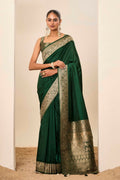 Green Dolla Silk Wevon Galla Designer Saree - Zeel