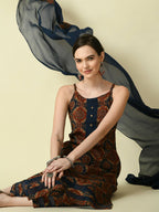 Myshka Women's Multi Straight Kurta & Trousers With Dupatta