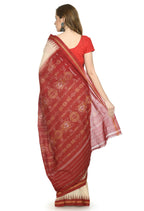 Vamika Sambalpuri Ikat Cotton Special Buti Tasrite & Maroon Saree