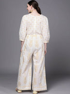 Ahalyaa Off White Printed Basic Jumpsuit - Distacart