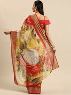 Ahalyaa Women's Traditional Semi Stitch Saree - Yellow