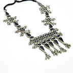 Mominos Fashion Johar Kamal Oxidised Silver-Plated Meenakari Long Necklace Set - Distacart