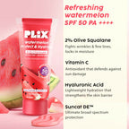 Plix Watermelon SPF PA++++ 50 Protect & Hydrate 2 In 1 Moisturizer + Sunscreen