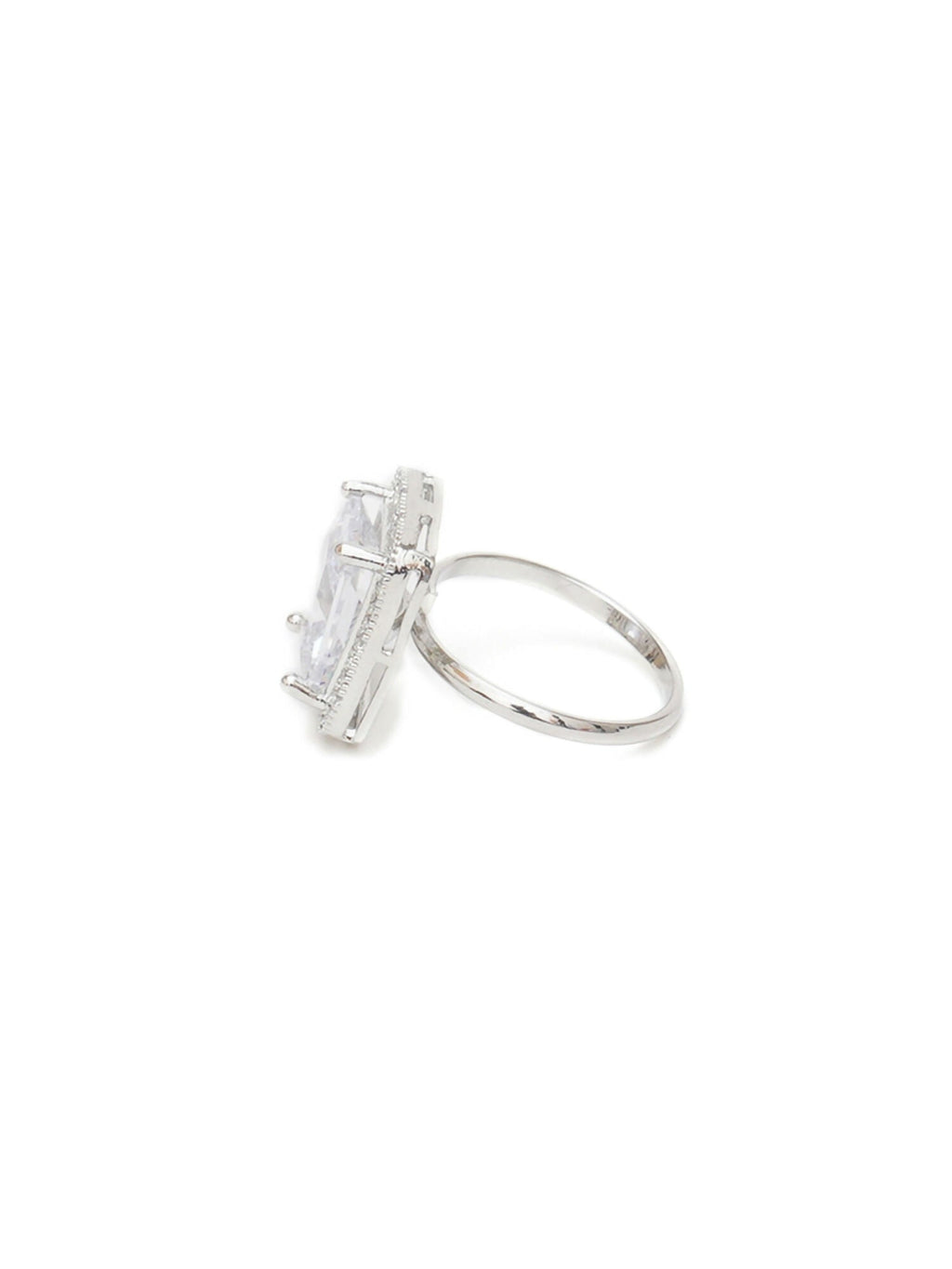 white stone ring (silver) - Ruby Raang
