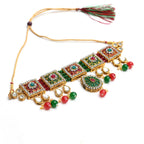 Mominos Fashion Johar Kamal Gold-Plated Brass Finish Meena & Pearls Work Choker For Women - Distacart