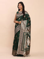 Shree Shyam Fashion Banarasi Silk Green Saree - Distacart