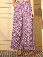 Pink Crepe Digital Printed Top With Matching Trouser - Shivani
