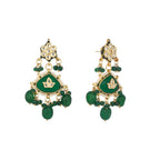 Nuyug 22K Gold Plated Arc Kundan Ruby Drops Necklace