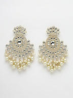 NVR Women Gold-Plated Kundan Chandbali Earrings - Distacart