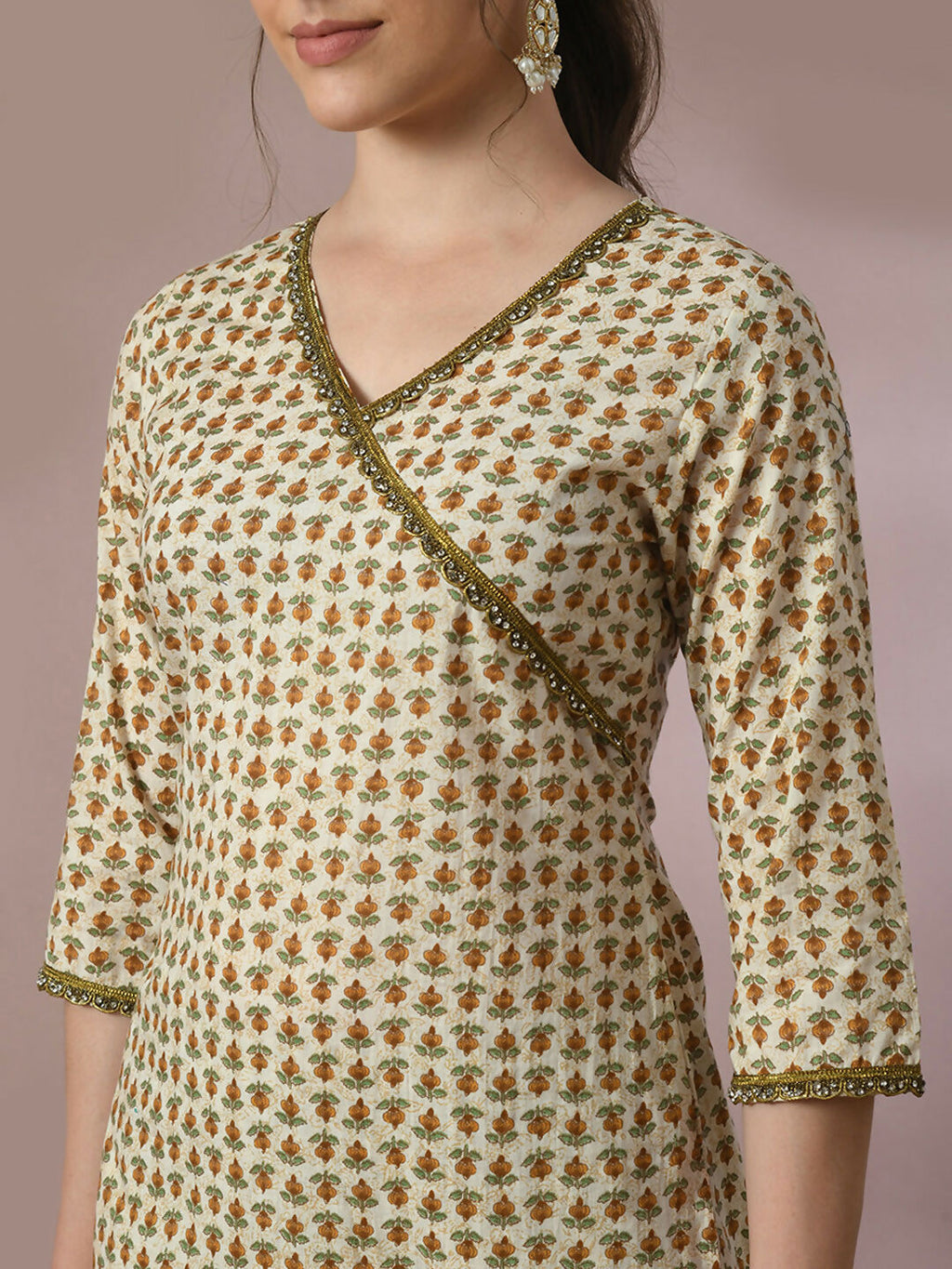 Myshka Women's Multi Printed Cotton Straight Party Kurta Set