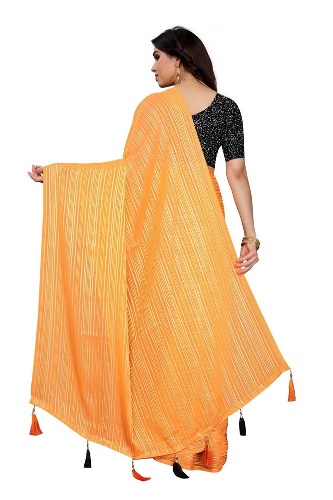 Vamika Orange Georgette Seqence Saree (Riva Orange)