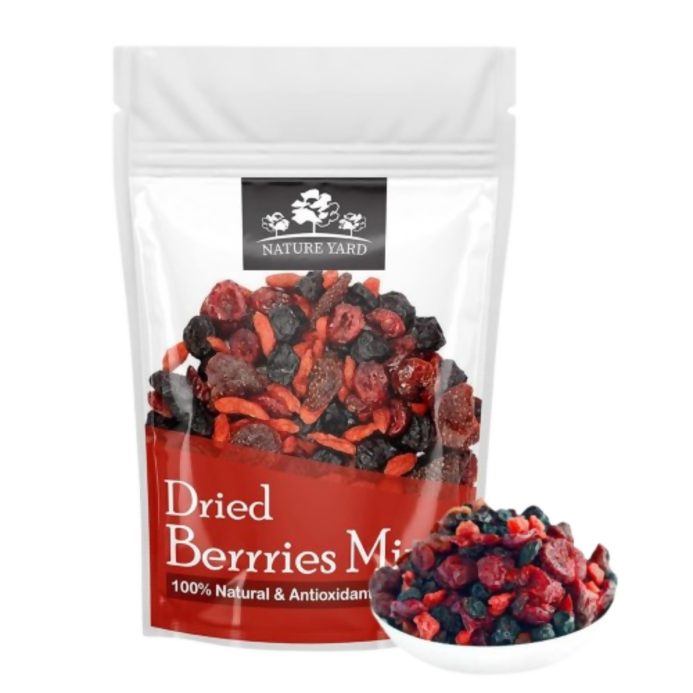 Nature Yard Berries mix without sugar - Mix of Dried Cranberry, Blueberry, Goji berry & Strawberry Dry fruits - Distacart