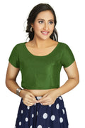 Aastha Fashion Women's Mehendi Art Silk Designer Festive Wear Readymade Blouse