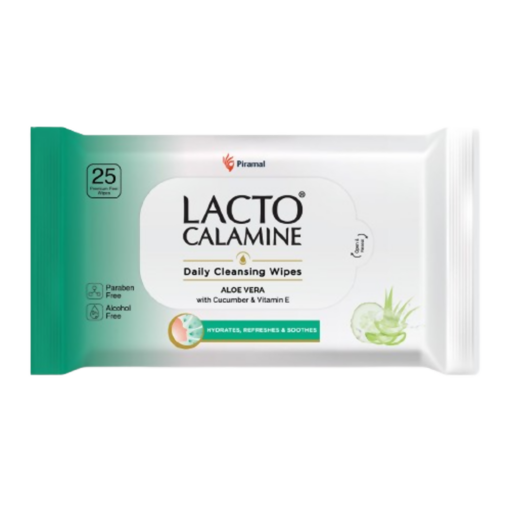 Lacto Calamine Daily Cleansing Face Wipes, Makeup Remover Wipes - Distacart
