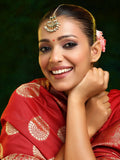 Ruby Raang Gold Polished Gold Kundan Maang Tikka - Distacart