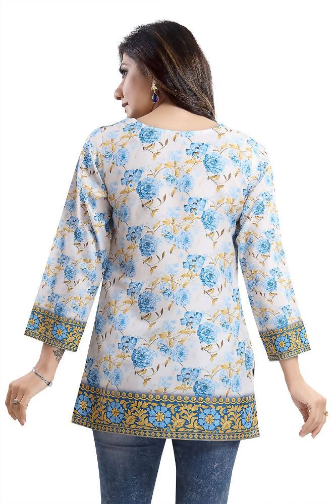 Snehal Creations Best Stylish Faux Crepe Printed Short Kurti Tunic