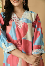 Joban Fashion Print Maslin Kurta Set