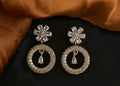Joban Fashion Women Brass Golden White Ad Earrings - Distacart