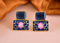 Joban Fashion Women Brass Blue Onyx Earrings - Distacart