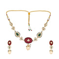 Nuyug 22K Gold Plated Radiant Sage Stone Kundan Necklace