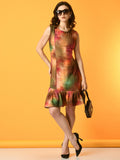 Myshka Women's Multi Printed Party Dress - Distacart