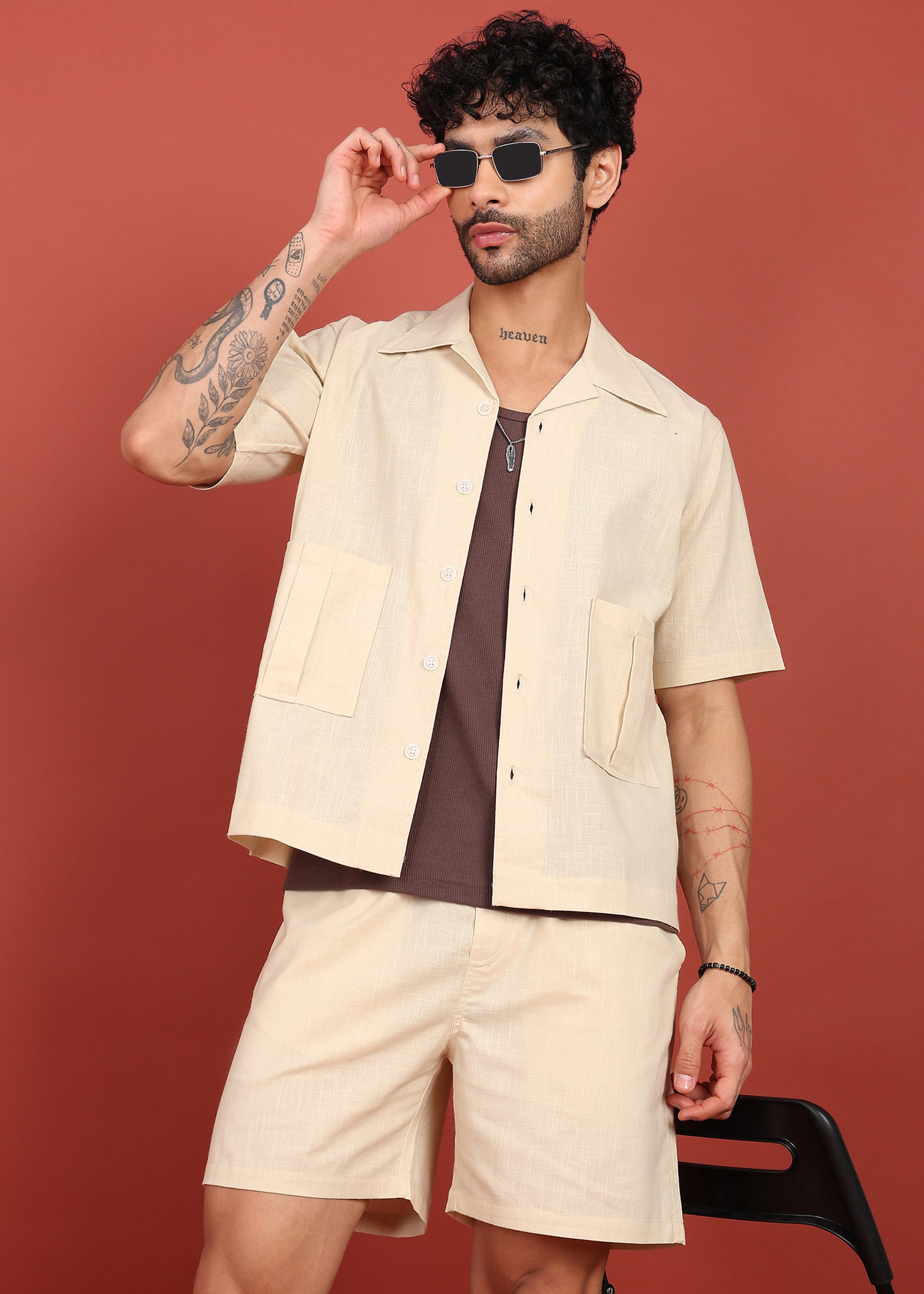 Fabmade The Life Co2. Cotton Linen Relaxed Shirt & Shorts