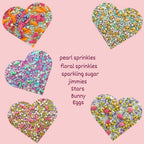 confect spring sprinkles 5 white pink and sky blue pearls stars pack of 5 100gms