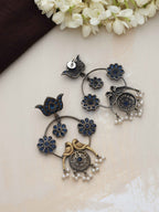 trueBrowns Silver Tone Chandbali Earrings - Distacart