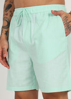 Fabmade Mint Drift Linen Shorts