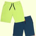 Chilins Kids Cotton Shorts Green & Blue