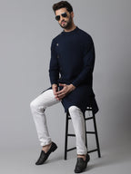 Even Apparels Blue Sherwani Kurta With Asymetrical Cut - Distacart