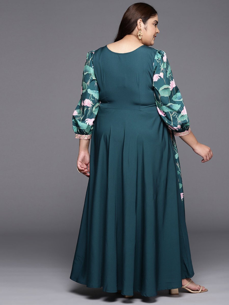 Ahalyaa Plus Size Round neck Maxi Ethnic Dress - Distacart