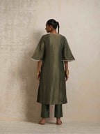 trueBrowns Green Tissue Kurta Set - Distacart