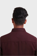 Xkind Dark Maroon Textured Shacket