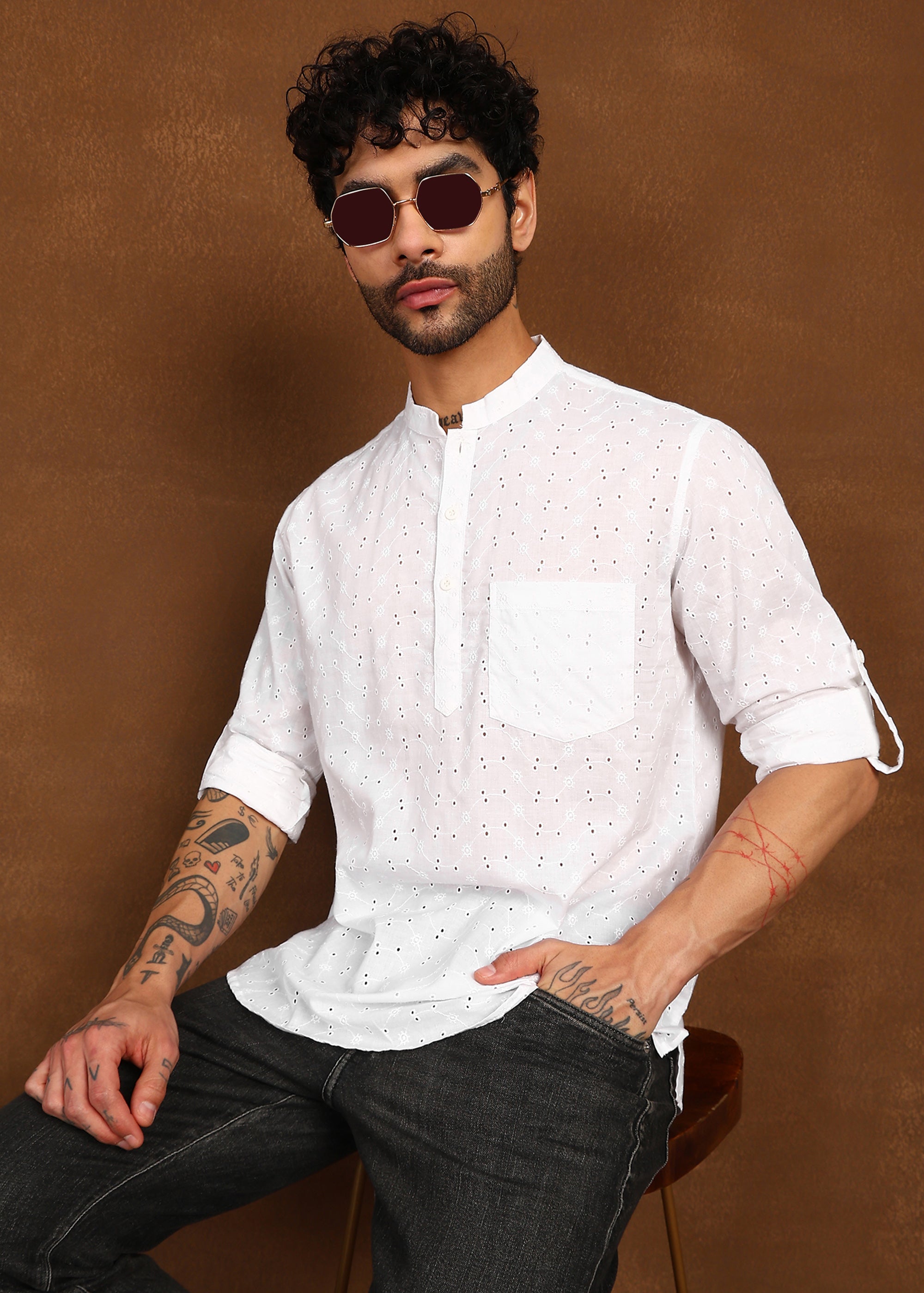 Fabmade Minimal Loom Linen Kurta