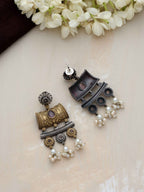 trueBrowns Silver Gold Tone Dangle Earrings - Distacart