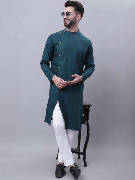 Even Apparels Green Sherwani Kurta With Asymetrical Cut