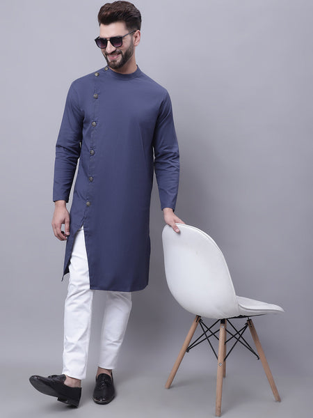 Even Apparels Grey Sherwani Kurta With Asymetrical Cut