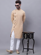 Even Apparels Beige Sherwani Kurta With Asymetrical Cut - Distacart