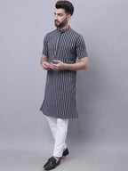 Even Apparels Multi Pure Cotton Short Sleeves Kurta With Band Collar - Distacart