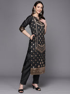 Ahalyaa Unstitched Black Dress Material - Distacart