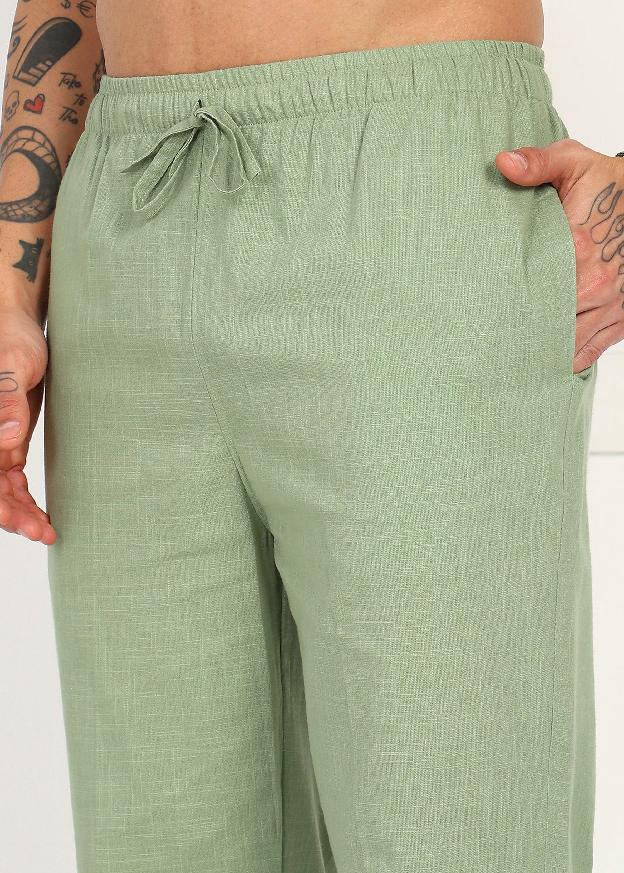 Fabmade Sage Linen Relaxed Trousers