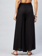 InWeave Solid Black Palazzo - Distacart