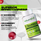 Health Veda Organics D-Mannose + Cranberry Extract Tablets - Distacart