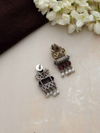 trueBrowns Silver Gold Tone Stud Earrings - Distacart