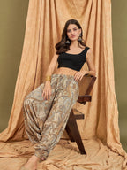 InWeave Beige Paisley Flower Harem Pant