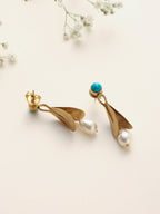 trueBrowns Brass Pearl Drop Earrings - Distacart